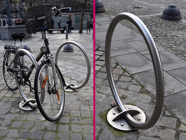 Nouveaux arceaux pour vélos devant les écoles liégeoises