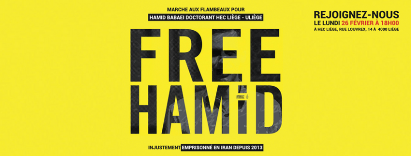 Marche aux flambeaux pour Hamid Babaei