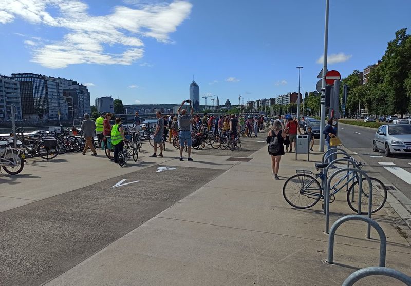 Marquage au sol lors d’une action cycliste samedi