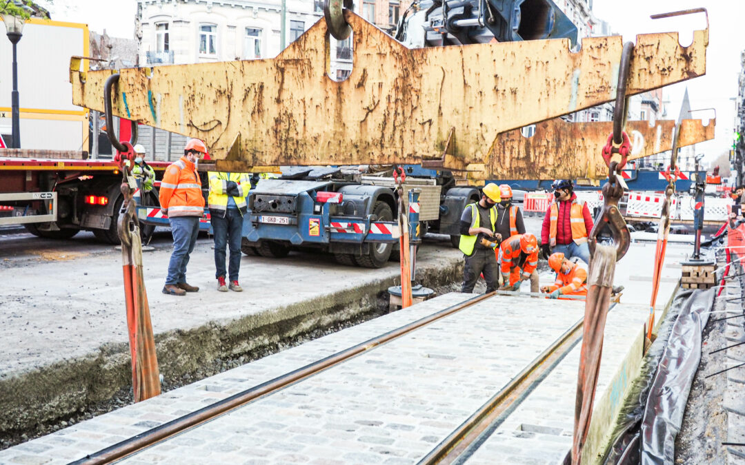 La rue Léopold fermée deux nuits pour la pose de nouveaux rails du tram