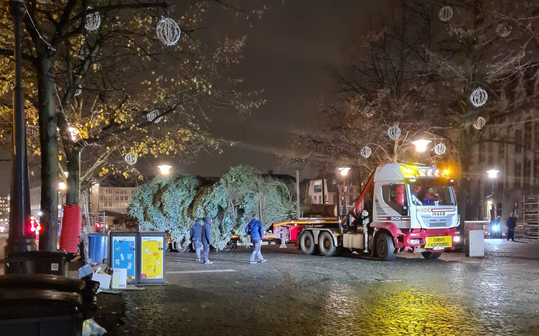 En attendant la décision définitive par rapport au CST, le sapin du Village de Noël est arrivé