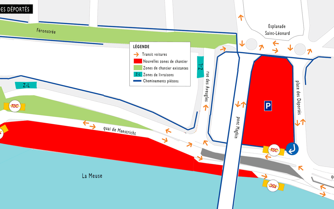 Installation de lignes aériennes de contact pour le tram: changements de circulation à Saint-Léonard