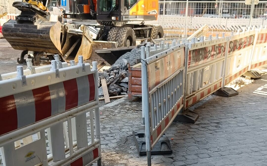 Nouveaux travaux de voirie en Féronstrée dans le cadre du chantier du tram