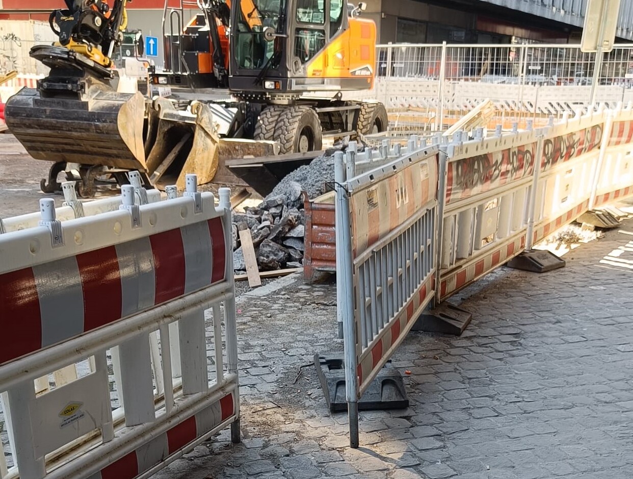 Nouveaux travaux de voirie en Féronstrée dans le cadre du chantier du tram