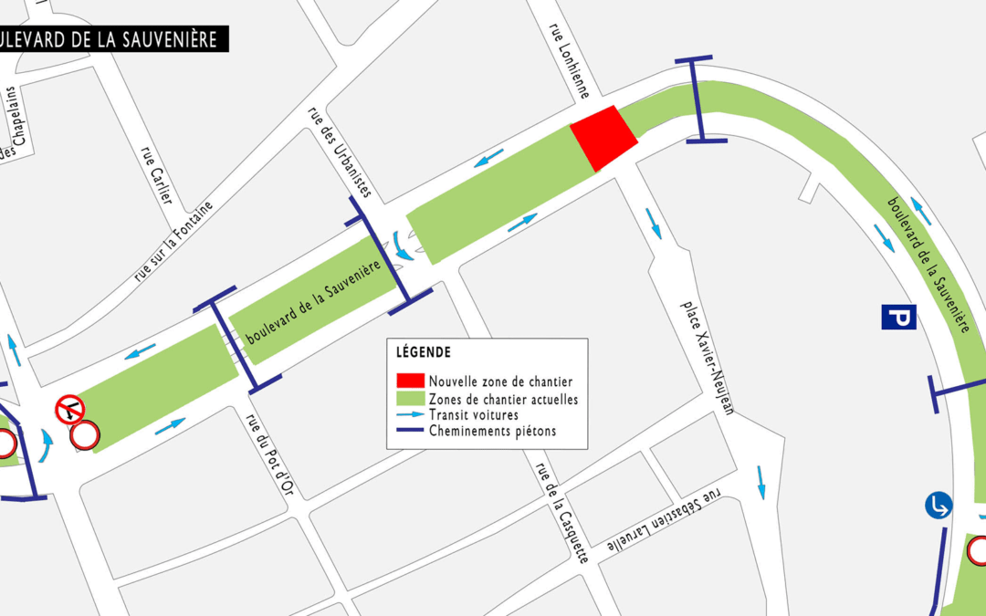 Nouveaux travaux boulevard de la Sauvenière et réouverture du carrefour au pied de la rue Saint-Gilles