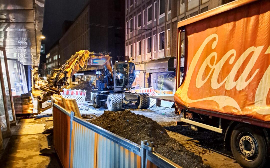 Quand les ouvriers du tram aident les commerçants impactés par les travaux