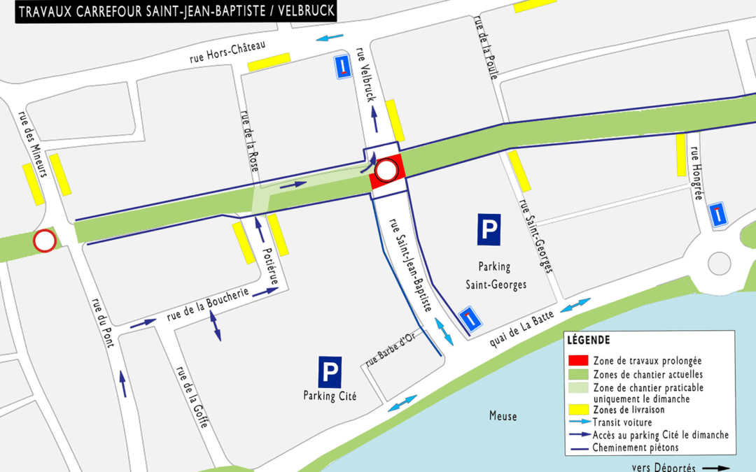 La jonction entre le quai de La Batte et la rue Hors-Château temporairement inaccessible