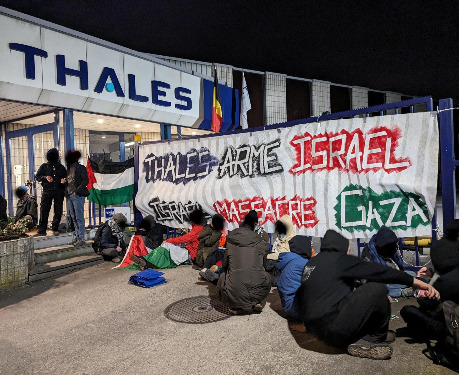 Palestine Action Belgium bloque l'accès à l'entreprise Thales ce lundi 04 mars