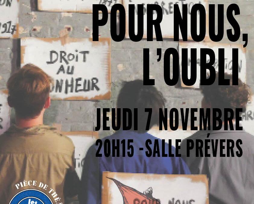 Agenda ► Pour nous, l’oubli