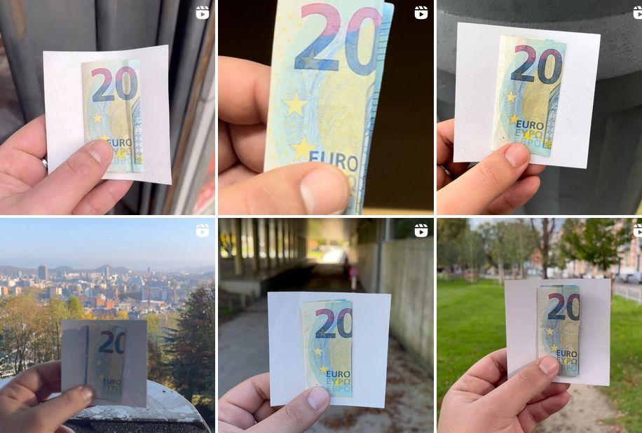 Un instagrameur liégeois s’amuse à coller des billets de banque à travers la ville, pour qui les trouvera