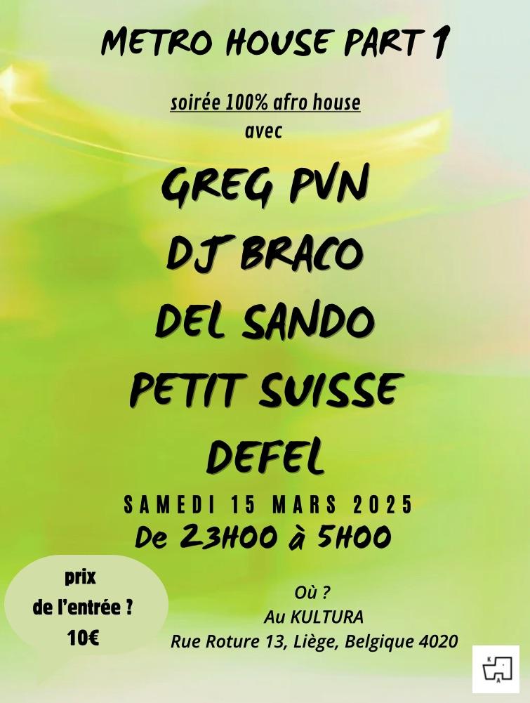 Metro House Part 1 – Soirée 100% Afro House @KulturA.